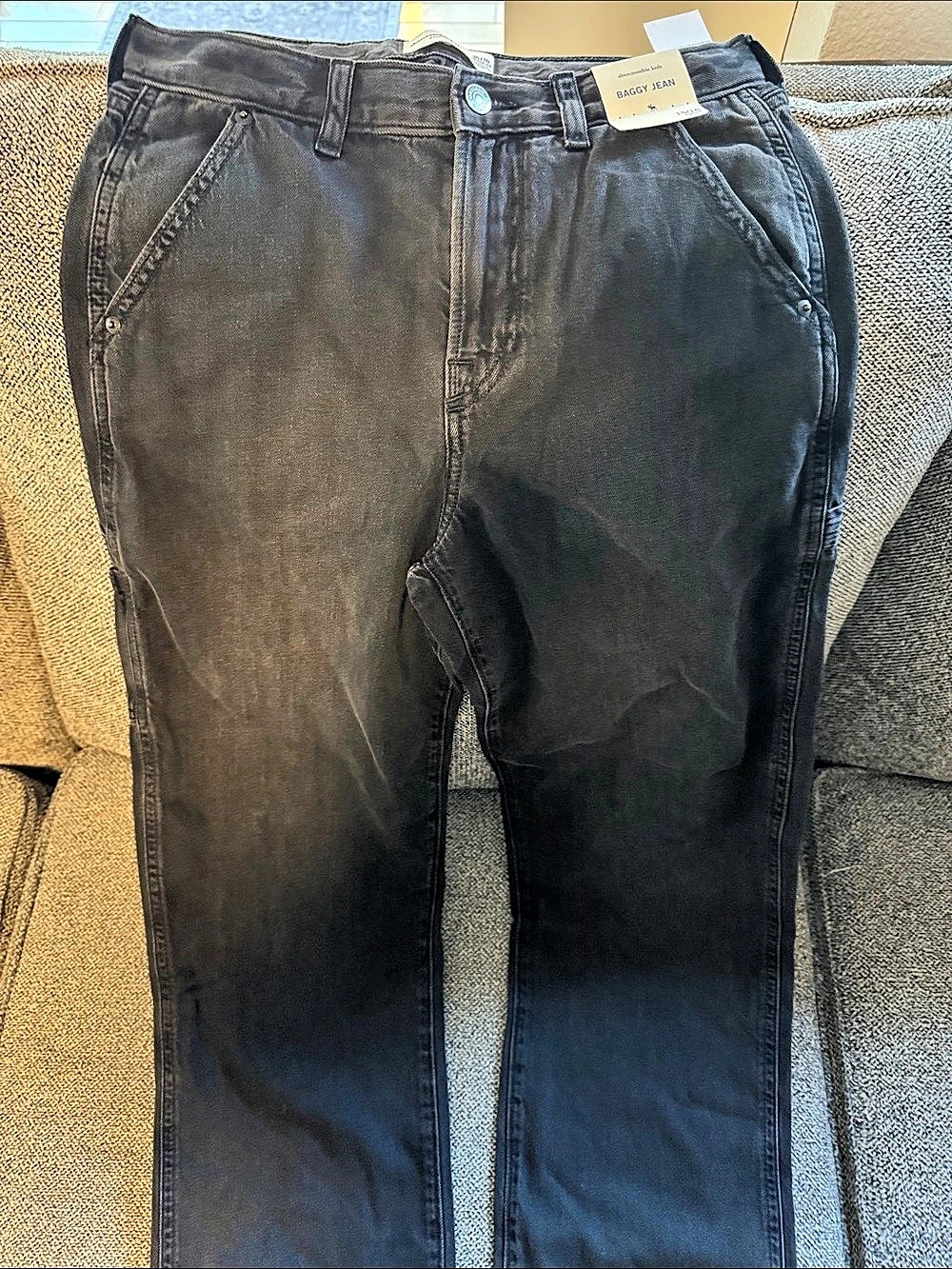 Abercrombie Kids Baggy Jean Baggy Jeans in Black Boys 15/16 NWT